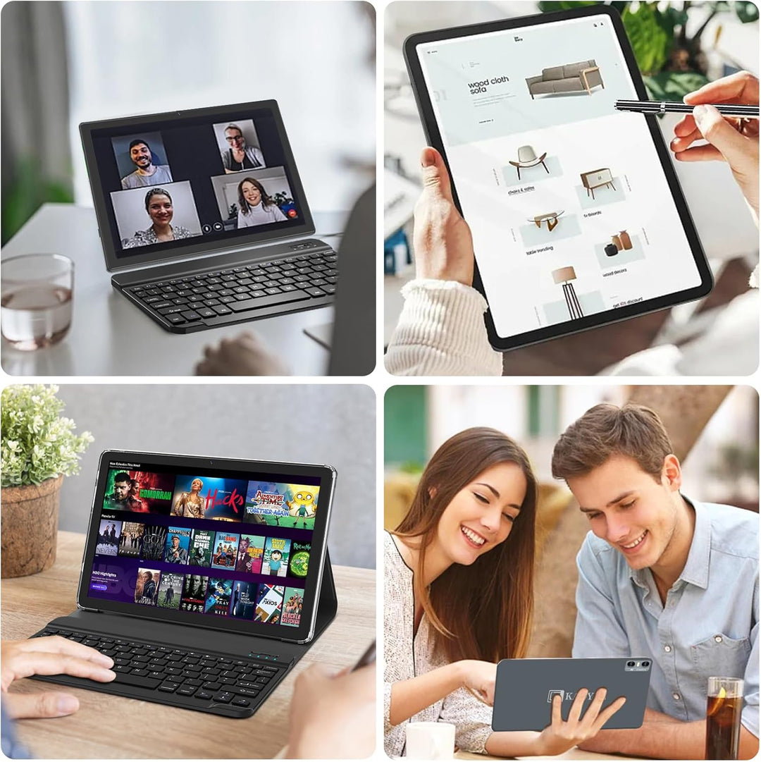 KADYBE 2024 Neueste WLAN 6 Android 14 Tablet 10 Zoll,64GB ROM (512GB TF),Octa-Core,| Google GMS-Zert