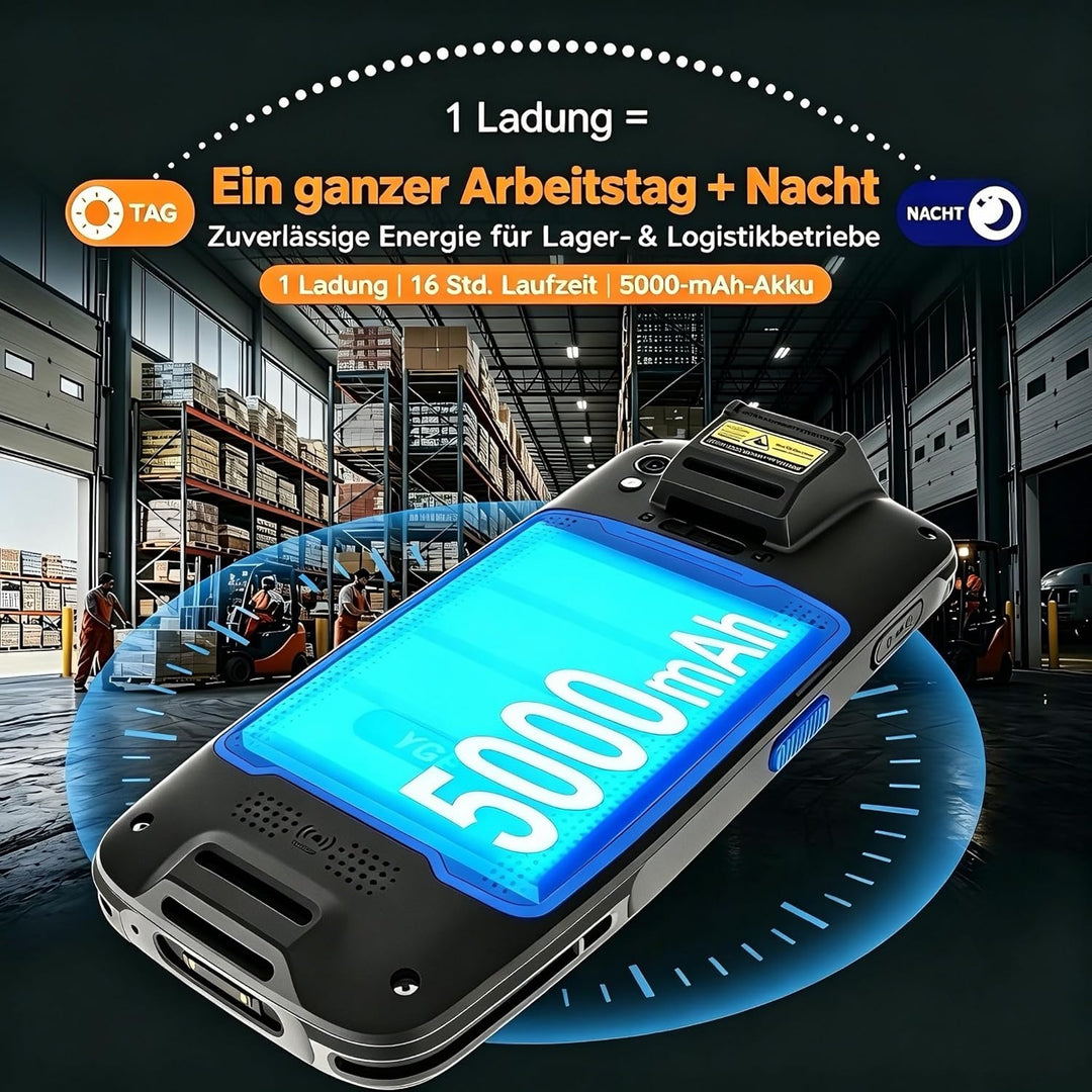 Farset F7-WiFi Android 14 Barcode-Scanner-PDA, 1D/2D/QR-Scan-Engine mit Zebra-Lizenz, SE6100, 5000 m