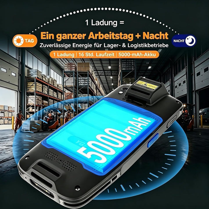 Farset F7-WiFi Android 14 Barcode-Scanner-PDA, 1D/2D/QR-Scan-Engine mit Zebra-Lizenz, SE6100, 5000 m