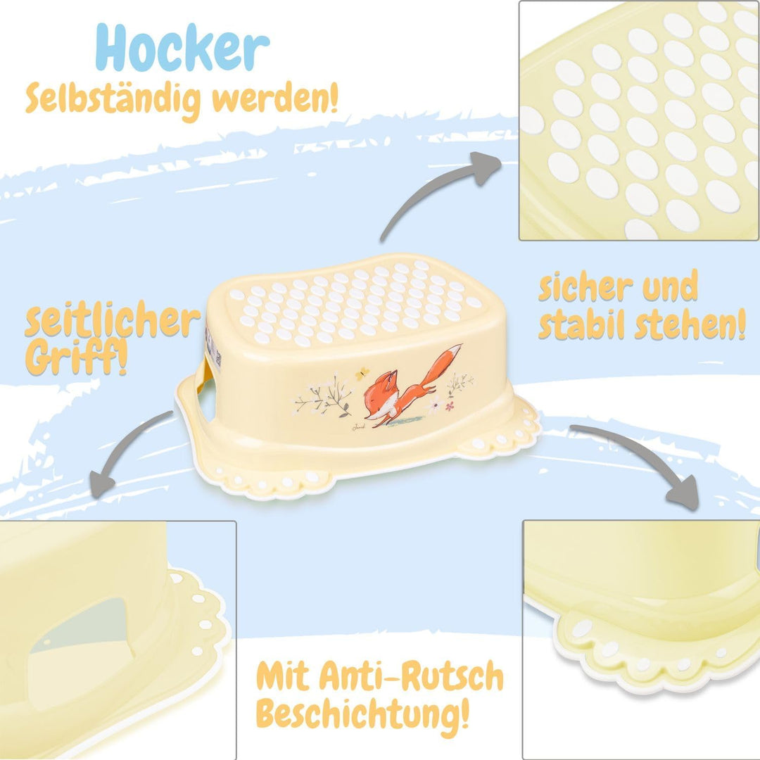 Kinderhocker TÜV Rheinland geprüft! Kinder Toilettenhocker mit Anti-Rutsch Beschichtung für Stabilit