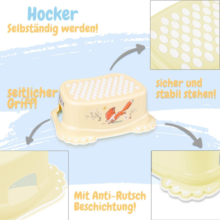 Kinderhocker TÜV Rheinland geprüft! Kinder Toilettenhocker mit Anti-Rutsch Beschichtung für Stabilit