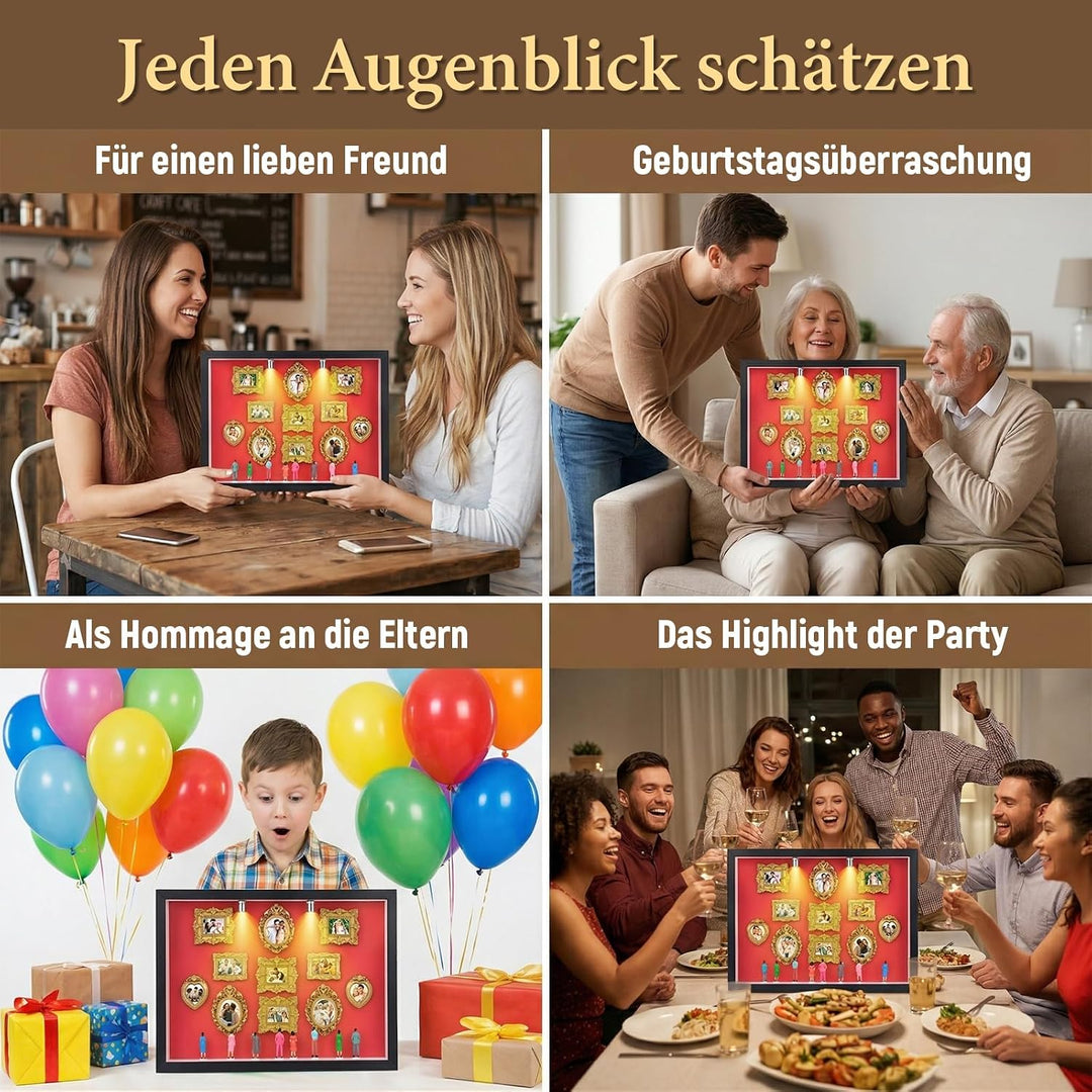 DIY Mini Museum Silhouette Box, Mini Museum Bilderrahmen Vintage,Miniatur Museum of Us mit LED, Schw