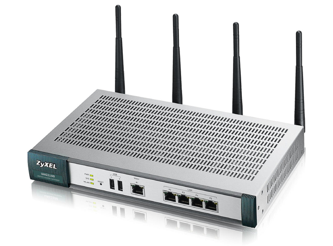 Zyxel UAG2100-EU0101F moderner Wireless WLAN Router (300 Mbps, 2dBi, 2X USB 2.0)