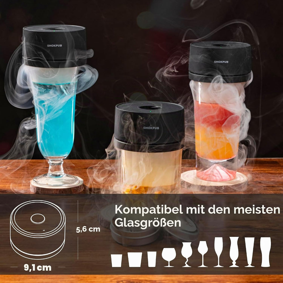 Elektrisches Whisky Smoker Set, Cocktail Smoker Kit mit 6 Holzspänen, Whiskey Smoker Kit Mit Eingeba