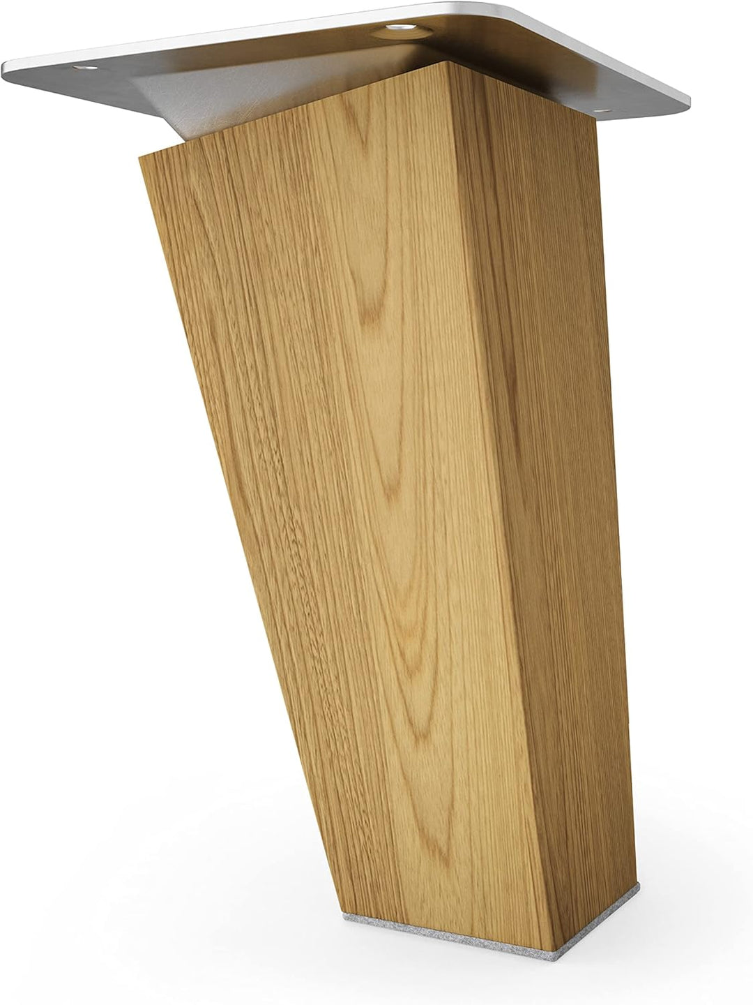 sossai® Holz-Tischbeine - Clif Square | Öl-Finish | Höhe: 10 cm | HMF4 | eckig, konisch (schräge Aus