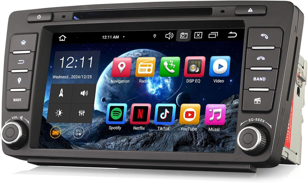 Erisin 8-Kern 4GB RAM 64GB ROM Android 12 Autoradio Bluetooth mit GPS Navi Für Skoda Octavia Yeti Ra