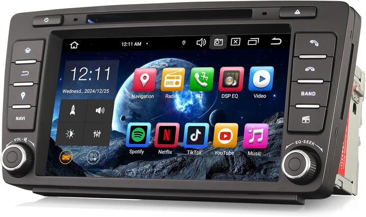 Erisin 8-Kern 4GB RAM 64GB ROM Android 12 Autoradio Bluetooth mit GPS Navi Für Skoda Octavia Yeti Ra