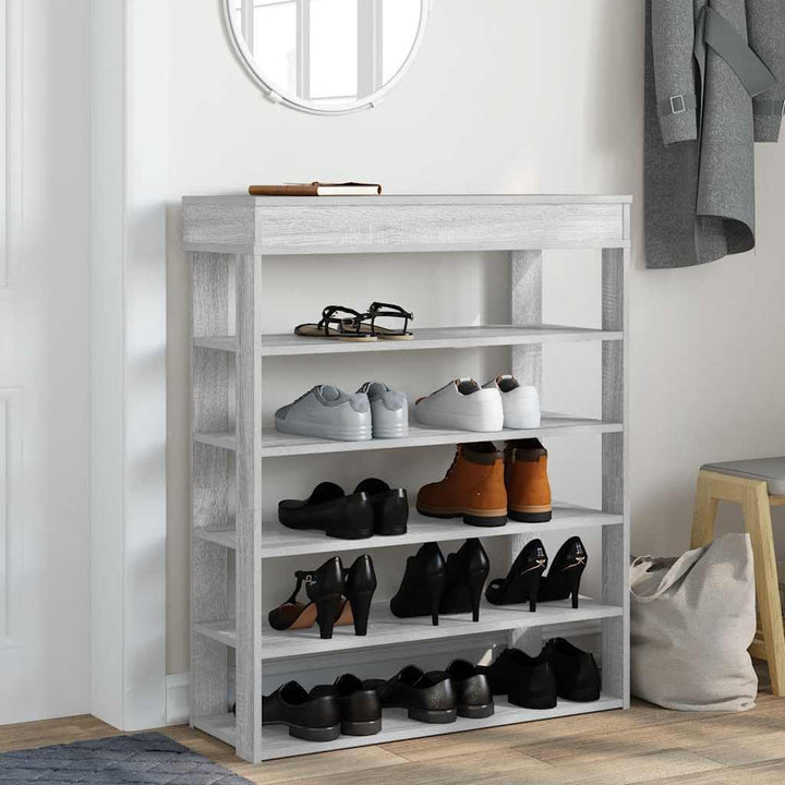 vidaXL Schuhregal Grau Sonoma 80x30x98 cm Holzwerkstoff, Schuhschrank, Schuhaufbewahrung, Schuhe Org
