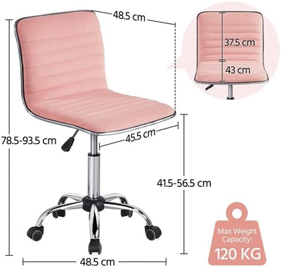 Yaheetech Bürostuhl Schreibtischstuhl Ergonomisch, Drehstuhl ohne Armlehne, Chefsessel mit Laufrolle