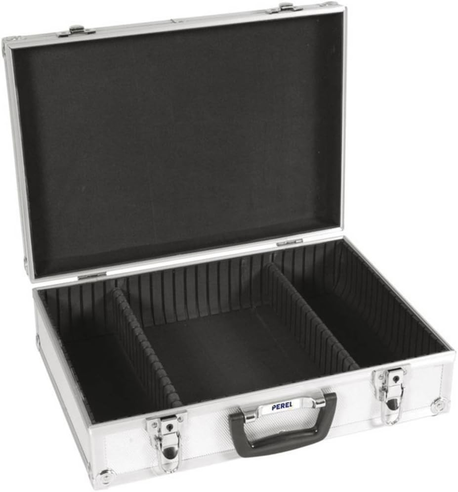 Perel 1819 Werkzeugkoffer aus Aluminium, 42.5 X 30.5 X 12.5 cm 42.5 X 30.5 X 12.5 cm Schwarz,silber,