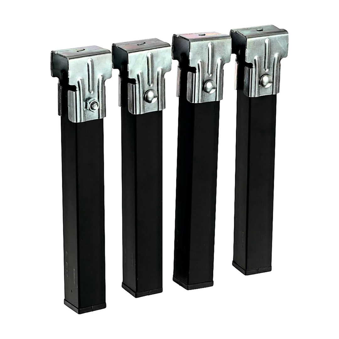 IMEX EL ZORRO Set mit 4 Füssen für Lattenrost, ohne Rollen, Metall, neutral, 34.5 x 5 x 4 cm