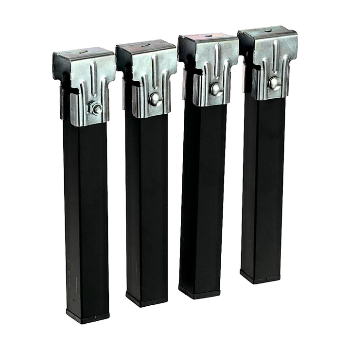 IMEX EL ZORRO Set mit 4 Füssen für Lattenrost, ohne Rollen, Metall, neutral, 34.5 x 5 x 4 cm