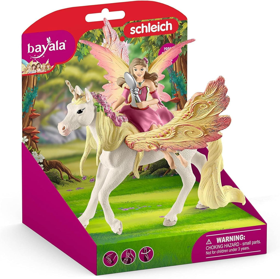 schleich BAYALA 70568 Fee Feya und Einhorn Pegasus Spielset, Magisches Fantasie Einhorn mit Flügel u