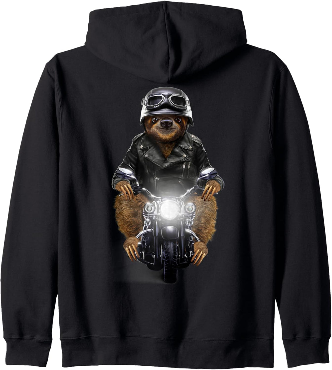 Faultier auf einem Motorrad Kapuzenjacke