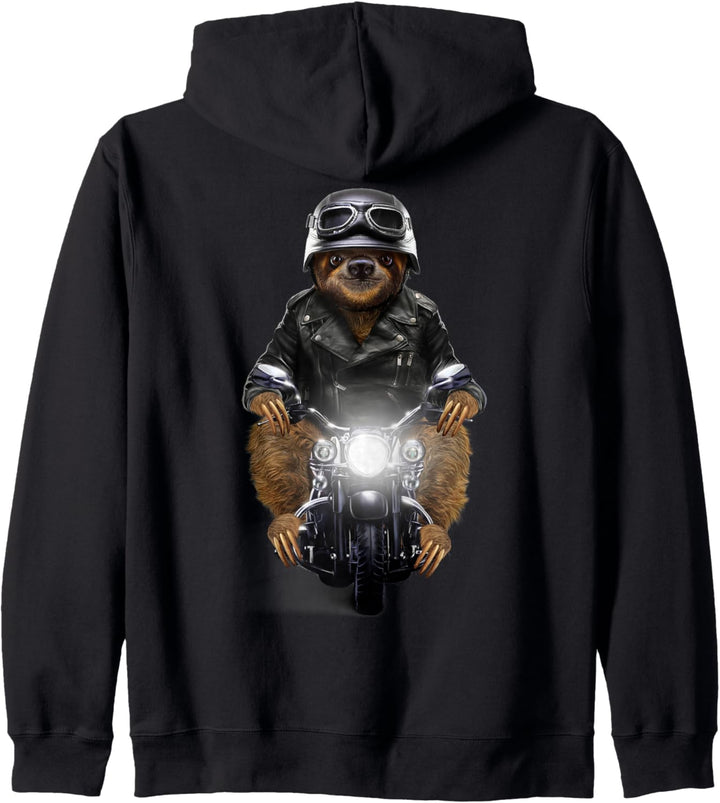 Faultier auf einem Motorrad Kapuzenjacke
