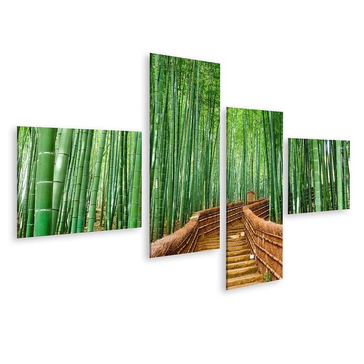 islandburner Bild auf Leinwand Kyoto Japan Bambuswald Bilder Wandbilder Poster Leinwand 150x80cm - 4