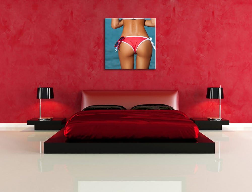 Sexy Po, Format: 70x70 auf Leinwand, XXL riesige Bilder fertig gerahmt mit Keilrahmen, Kunstdruck au