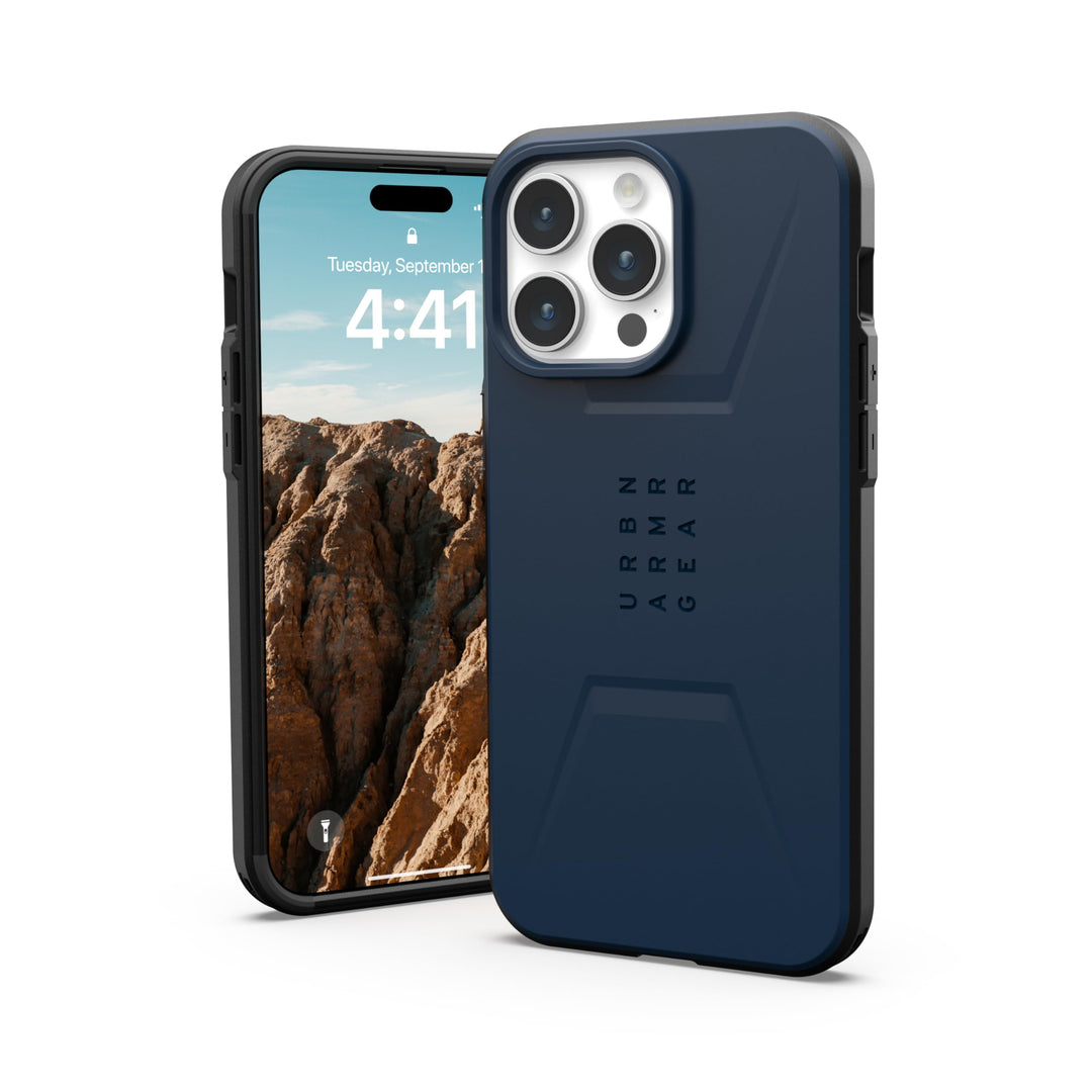 URBAN ARMOR GEAR Civilian Case kompatibel mit Apple iPhone 15 Pro Max Hülle [Wireless Charging/Magne