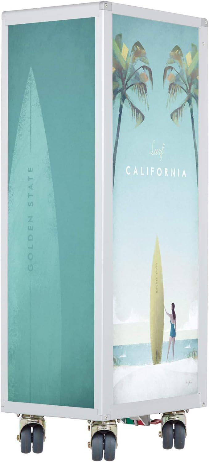 VanDeBord Airline Trolley Henry Rivers Edition Neu Surf California (Glastür), Original Flugzeugtroll