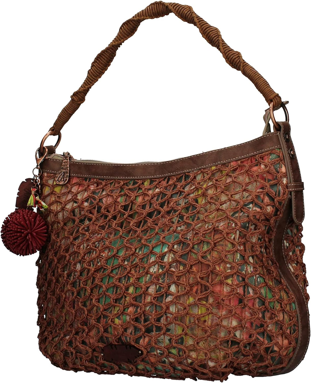 Anekke Umhängetasche, Motiv: Bast, 35 x 10 x 35 cm Fuchsia, Fuchsia