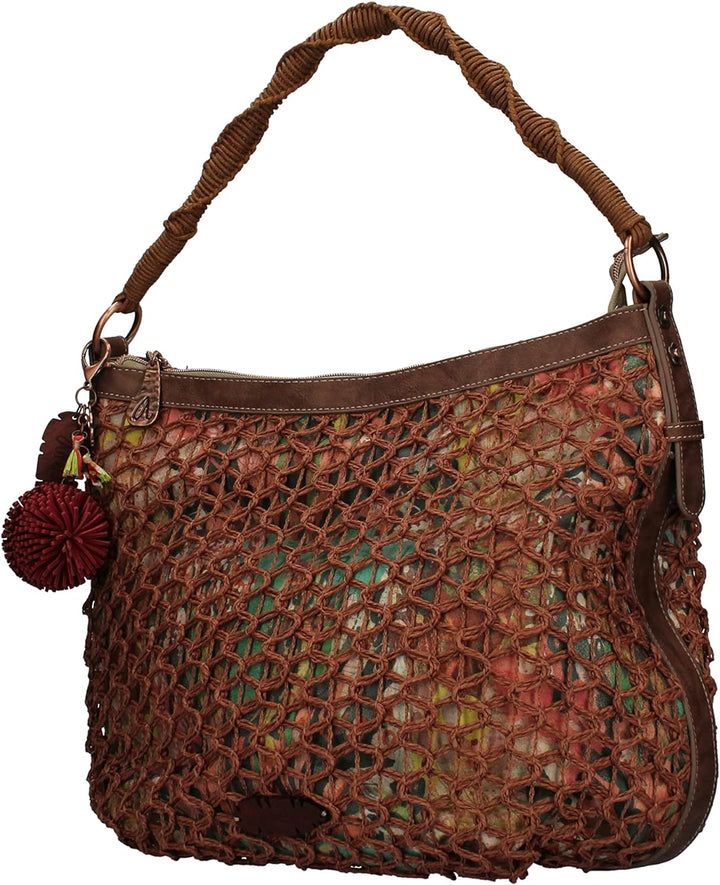 Anekke Umhängetasche, Motiv: Bast, 35 x 10 x 35 cm Fuchsia, Fuchsia