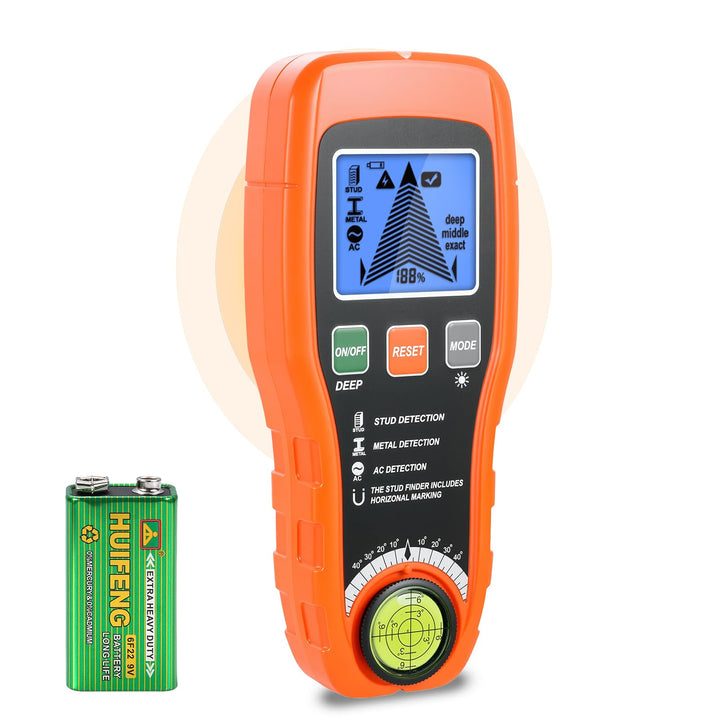 Leitungssuchgerät Ortungsgerät, Multifunktionaler Stud Finder mit LCD-Display und Audio-Alarm, Leitu
