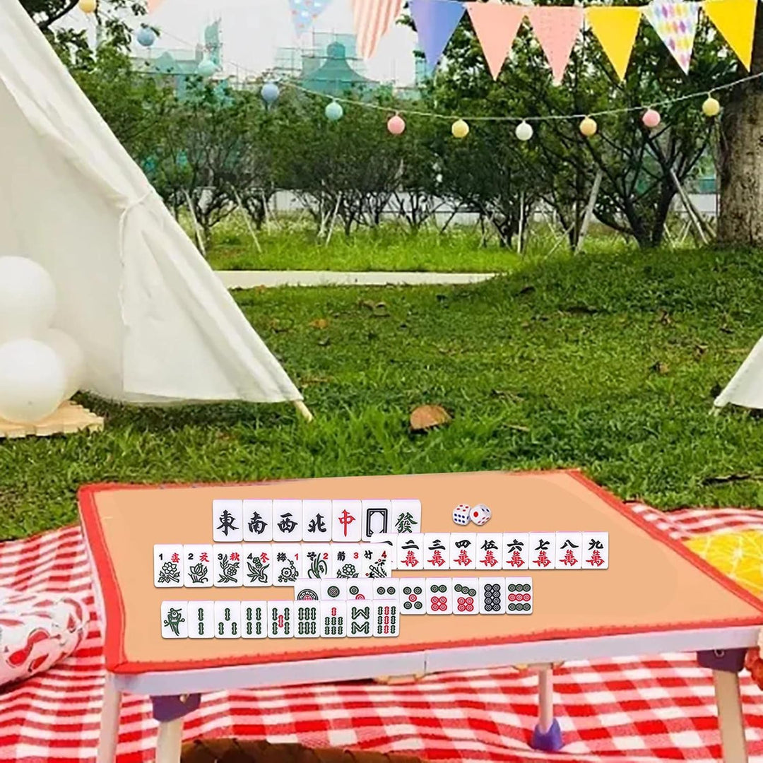 Aznever Mini-Mahjong, Trip Kleine Traditionelle Chinesische Mahjong-Kits Mit Aufbewahrungstasche, 14