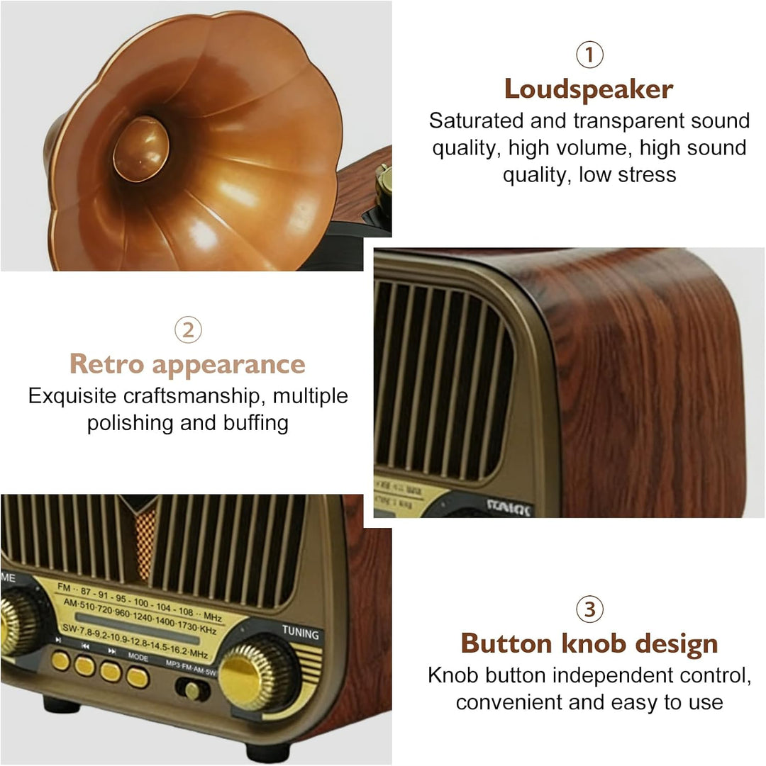 Retro Radio Mit Bluetooth, Nostalgie Radio Klein, Bluetooth Radios Retro, Für Wandern Camping Gesche