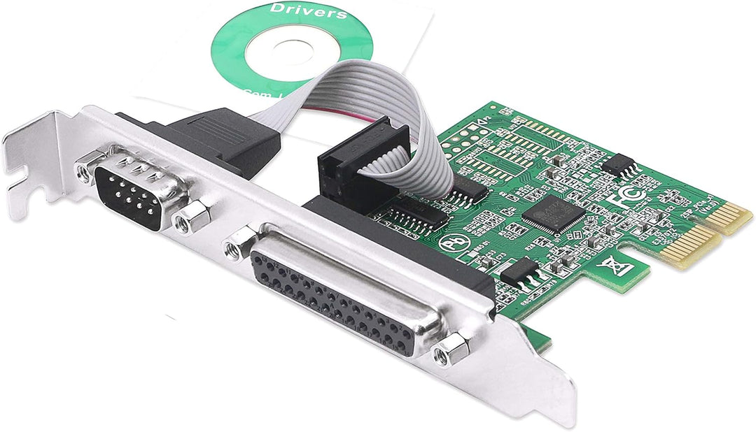 CERRXIAN PCIe auf RS232 Combo Seriell Parallel Erweiterungskarte DB9 Seriell+DB25 Parallel zu PCI-E