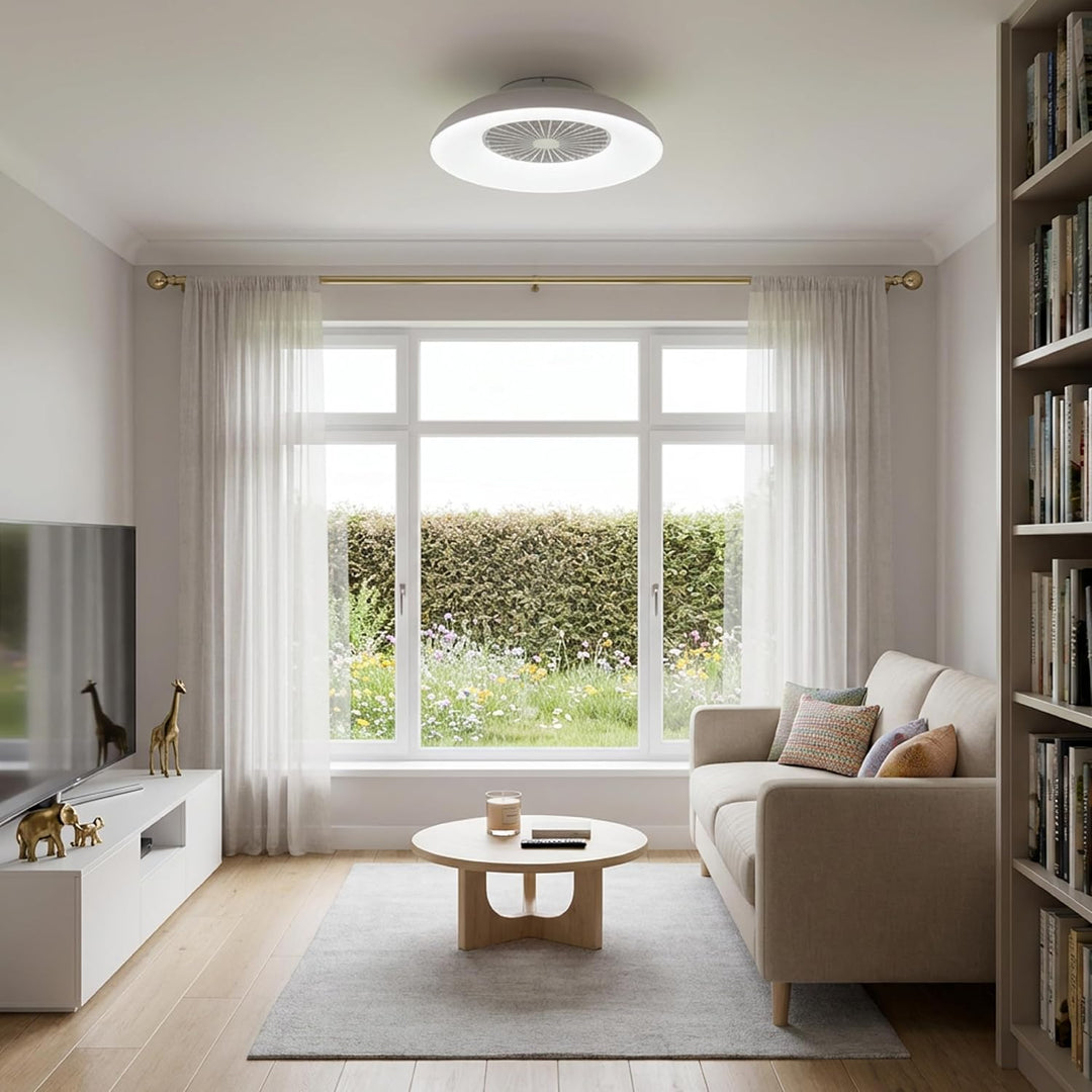 Proventa LED Deckenleuchte mit Ventilator RGB Farbwechsel 54W 3950lm Ø60cm Fernbedienung Deckenventi