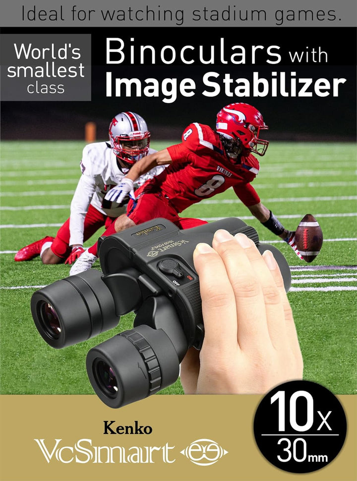 Kenko Bildstabilisierung Fernglas VcSmart 10x30, Full Multi-Coarting für Sport, Konzerte und Outdoor
