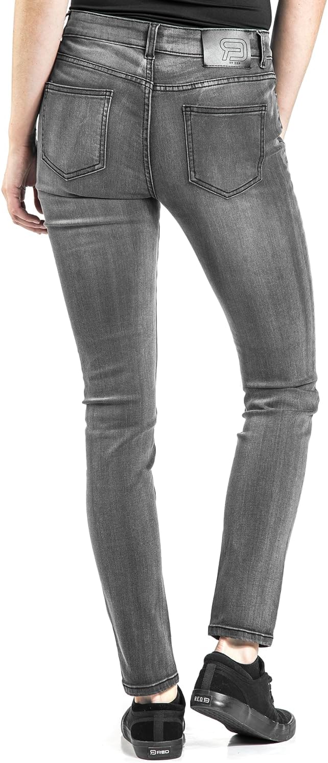 RED by EMP Damen graue Basic Jeans mit Waschung im 5 Pocket Style