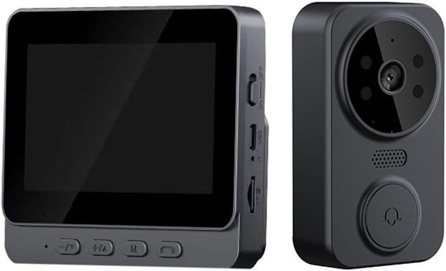 WiFi Free Video Doorbell with 4 3 Screen, Two Way Intercom, TF Card Support, Wireless Video Doorbell
