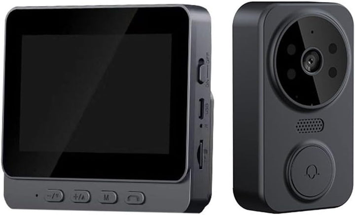 WiFi Free Video Doorbell with 4 3 Screen, Two Way Intercom, TF Card Support, Wireless Video Doorbell