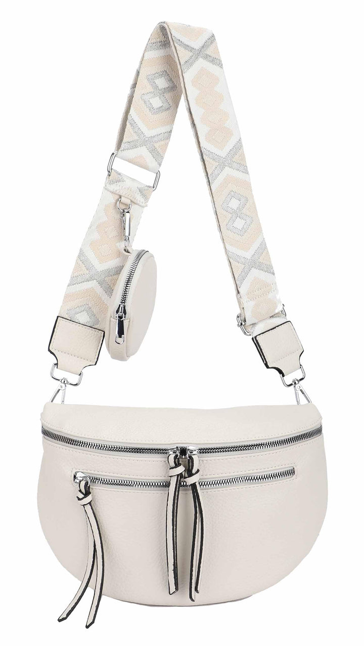 OBC ITALYSHOP24 Damen Tasche Umhängetasche Brusttasche Muster Gürtel Bauchtasche Crossbody Gürteltas