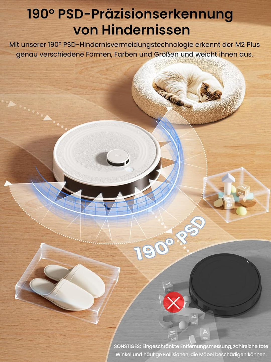 Lefant M2 Plus Staubsaugerroboter, 6000 Pa mit automatischer Staubabsaugung, Lasernavigation mit Kar