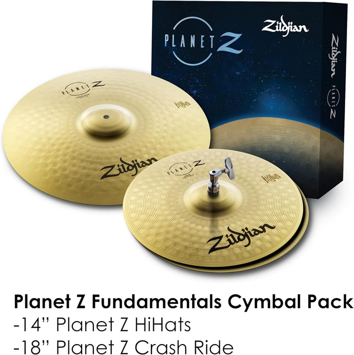 Zildjian ZP1418 Planet Z Series - Fundamental Cymbal Set - 14"H and 18"C 14" Hi-Hat and 18" Crash Pl