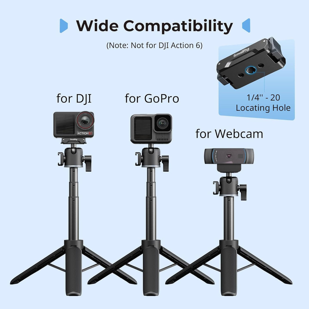 SMALLRIG Action-Kamera-Selfie-Stick-Stativ, 2-in-1-Teleskop-Design, passend für DJI Action 5 Pro/4/3