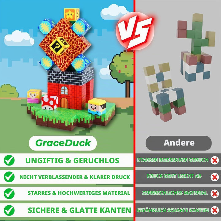 Magnetische Bausteine 150 Stück Magnetbausteine für Kinder Bauen Deine Abenteuerspiel Castle STEM Mo