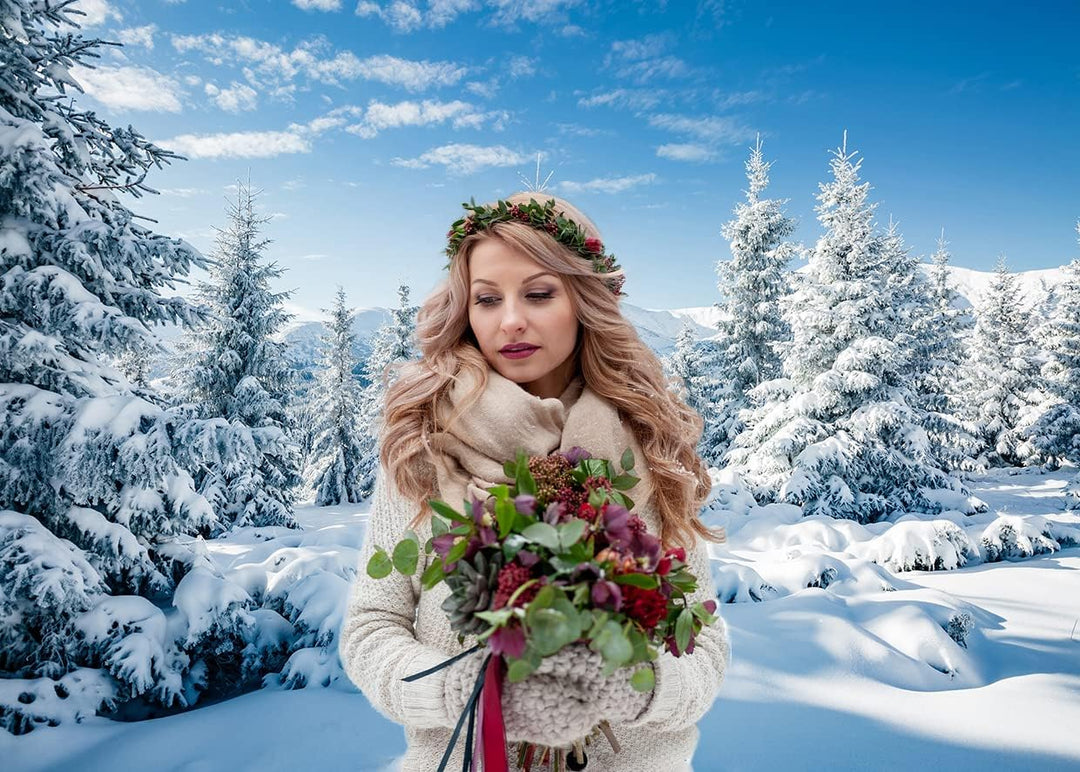 AIIKES 10x8FT Schneelandschaft Hintergrund Winter Wald Schnee Baum Fotografie Hintergrund Outdoor Hi