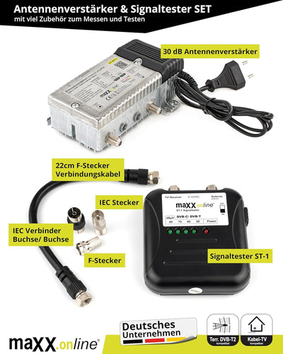 maxx.onLine Hausanschlussverstärker VST 9341 A, 1 GHz 33 dB Verstärkung, Rückkanal, BK-Verstärker in