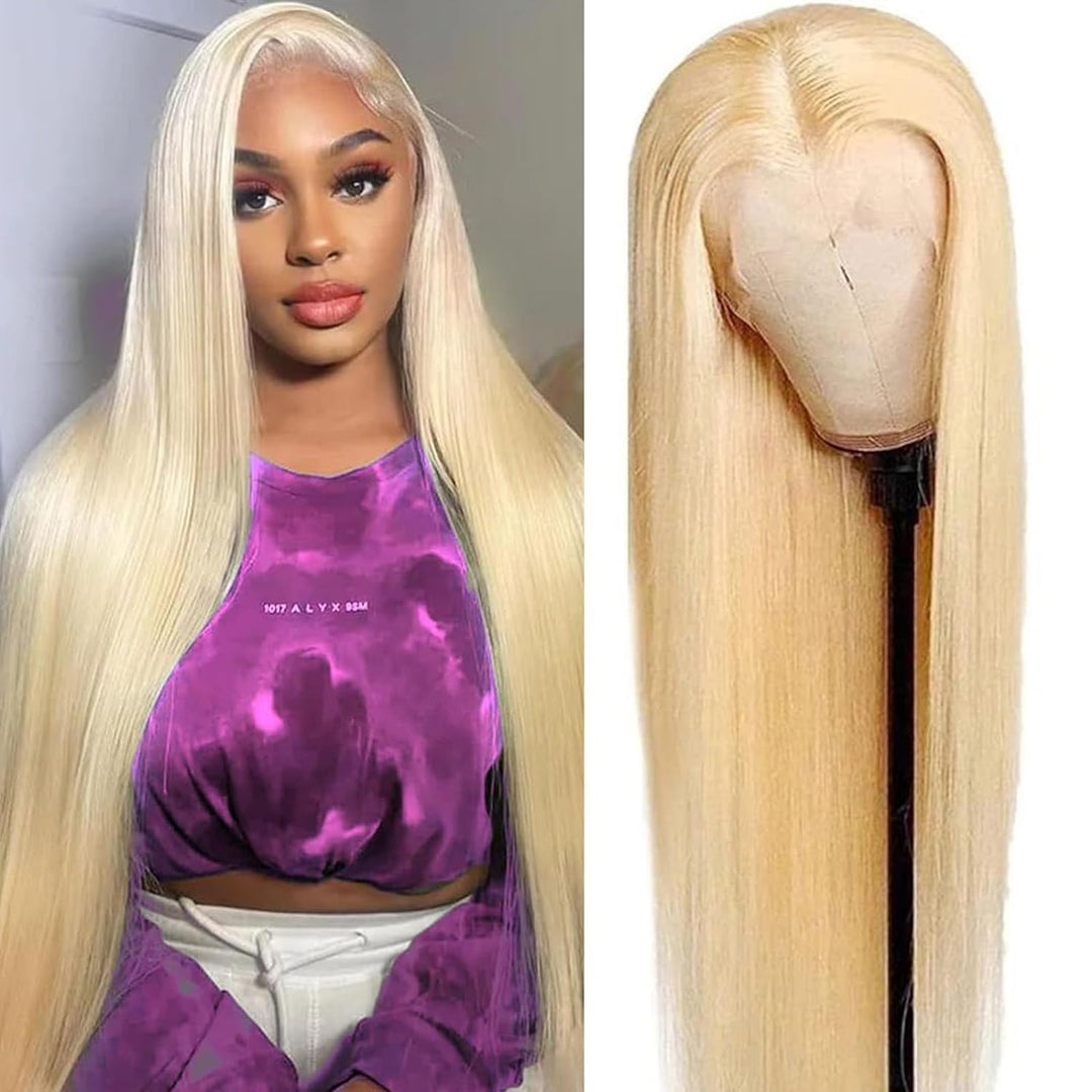 613 Blond Echthaar Perücke 13x4 Lace Frontal Wig Human Hair Perücke Blond Pre Plucked with Baby Hair