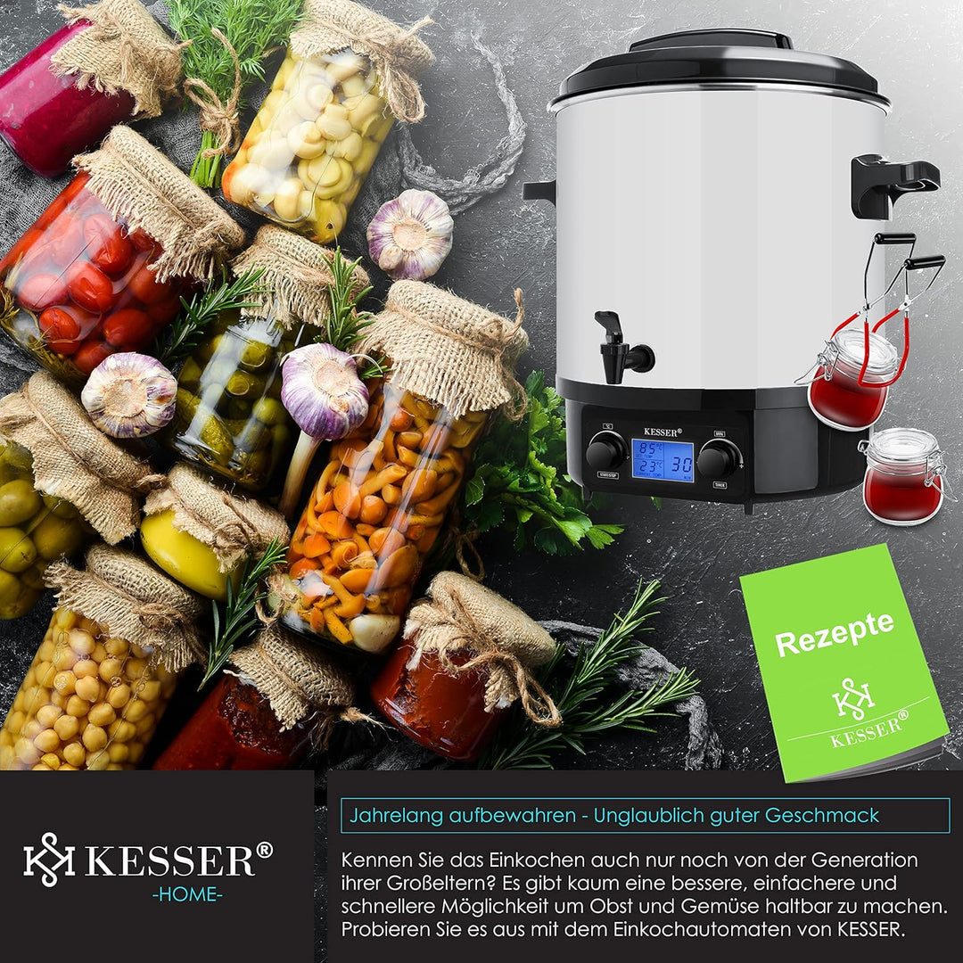KESSER Einkochautomat 27 Liter Glühweinkocher Glühweinkessel mit Timer 2000 Watt Temperatur von 30-1