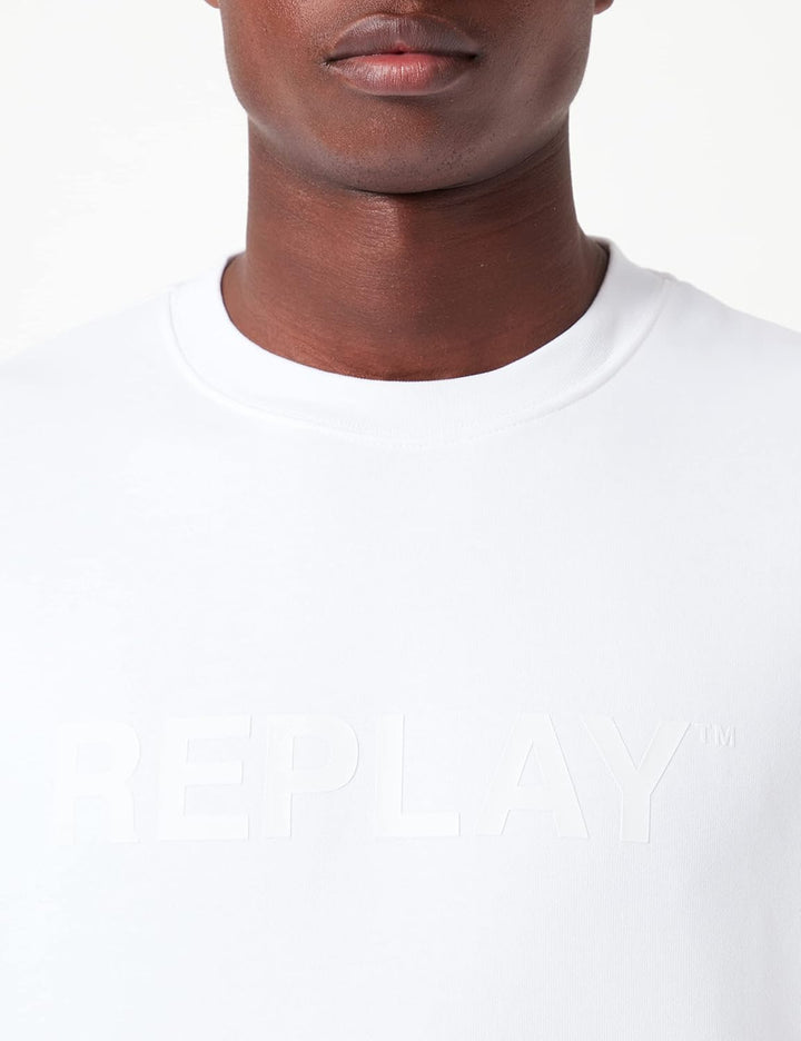 Replay Herren Sweatshirt Second Life aus 100% Baumwolle, 3XL Chalk 801