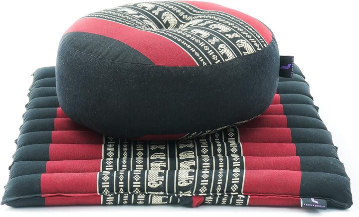 Leewadee Meditationsset Yogaset aus Meditationskissen Zafu und Kleiner rollbarer Sitzmatte Zabuton Ö