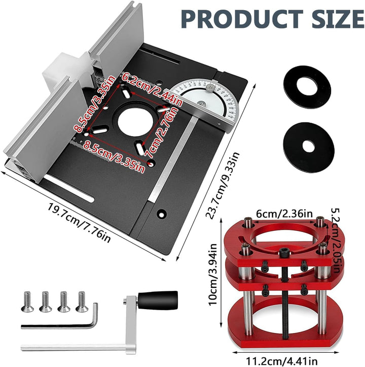 Frästisch für Oberfräsen Tisch, Oberfräsentisch, Frästisch-Einlegeplatten, Maximum Lift 51mm, Tischf