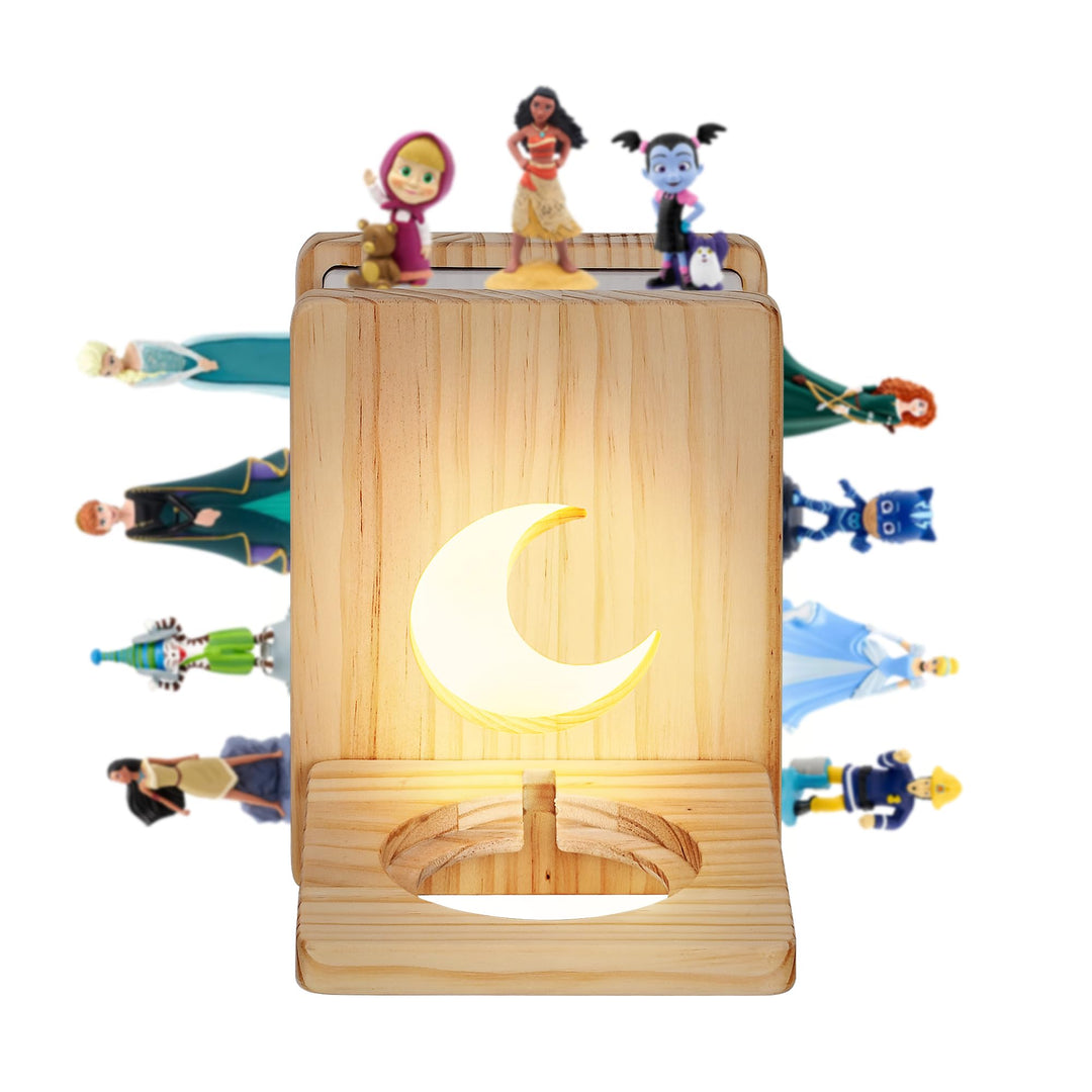 Tonie Box Regal Magnetisch Mit Beleuchtung|Wooden Tonie Figuren Regal für 15-20 Tonie Figuren|Tonie