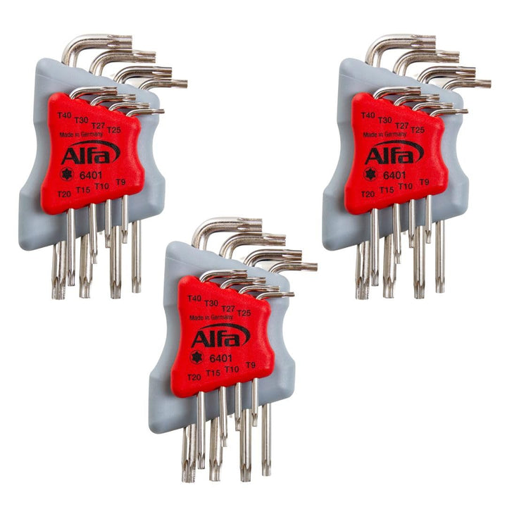 Alfa TORX Winkelschraubendreher-Set 3x in 8 Grössen, hochwertiges Chrom-Vanadium Sahl, Made in Germa
