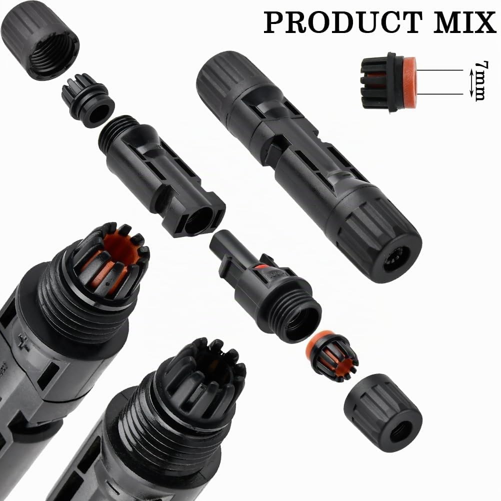 mc4 Crimpzange Set für 2.5/4/6mm² Solarpanel PV Kabel, Solar Crimpzange Werkzeug mit 10 Paar Kabelst