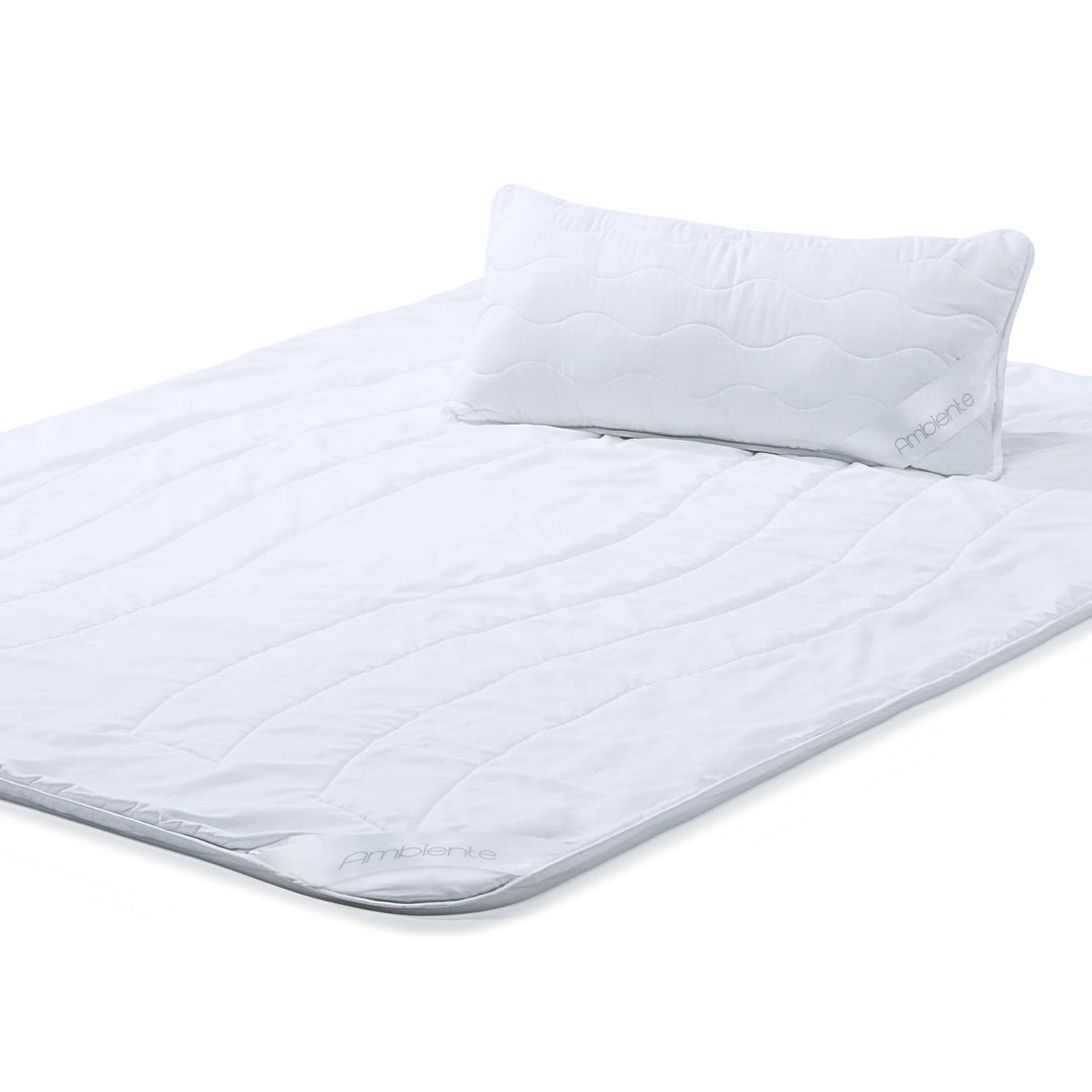 Aqua-texil Ambiente Sommer Steppbettdecke Set 135 x 200 cm Steppdecke mit 1x 40 x 80 cm Kopfkissen S